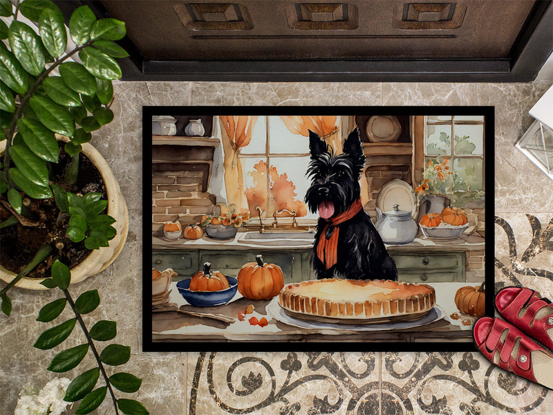 Scottish Terrier Fall Kitchen Pumpkins Doormat 18x27