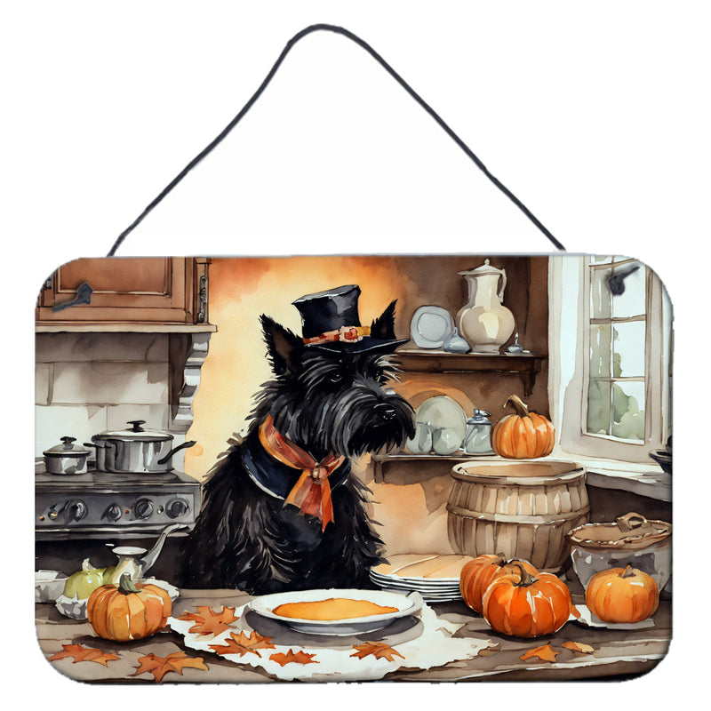 Scottish Terrier Fall Kitchen Pumpkins Wall or Door Hanging Prints