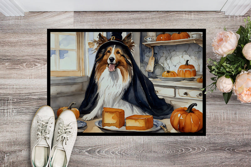 Sheltie Fall Kitchen Pumpkins Indoor or Outdoor Mat 24x36