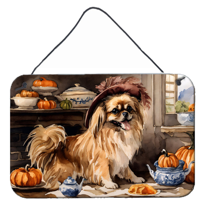 Tibetan Spaniel Fall Kitchen Pumpkins Wall or Door Hanging Prints