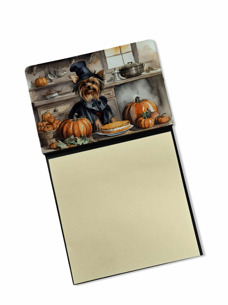 Yorkie Fall Kitchen Pumpkins Sticky Note Holder