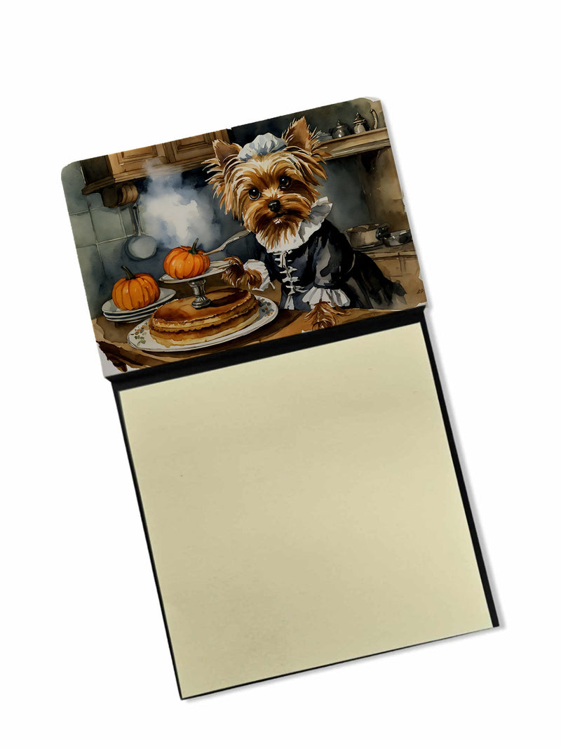 Yorkie Fall Kitchen Pumpkins Sticky Note Holder