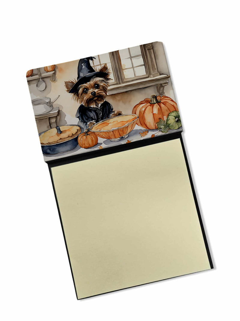 Yorkie Fall Kitchen Pumpkins Sticky Note Holder