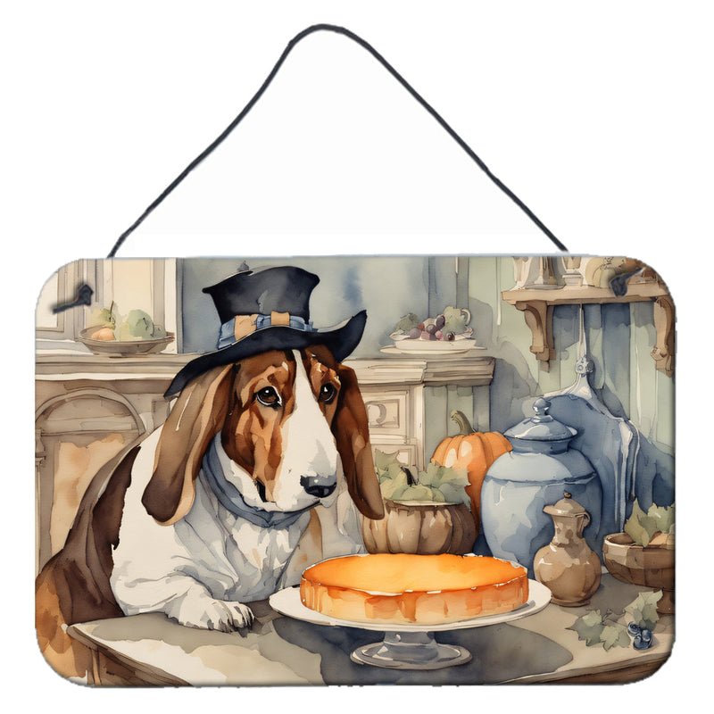 Basset Hound Fall Kitchen Pumpkins Wall or Door Hanging Prints