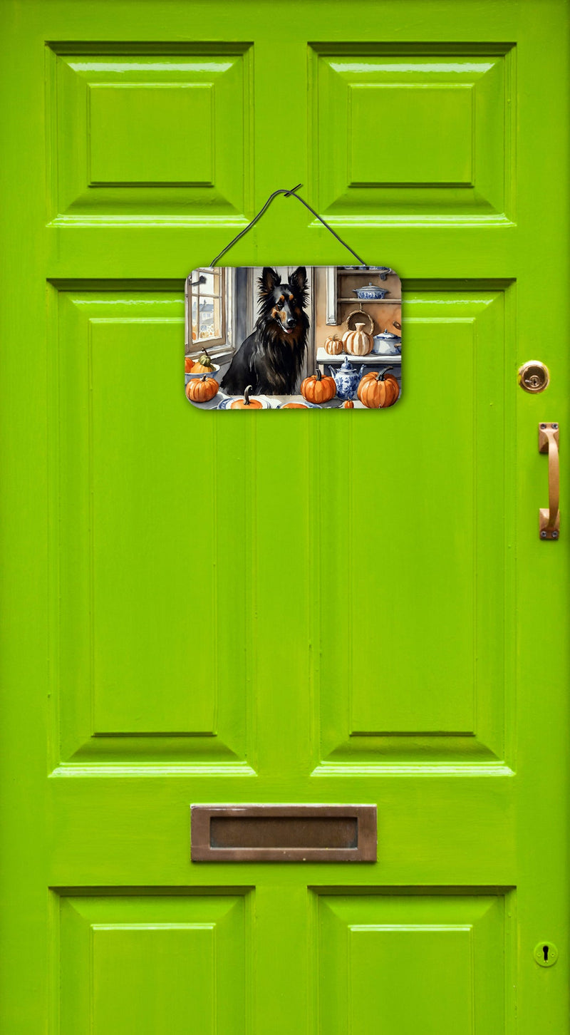 Belgian Sheepdog Fall Kitchen Pumpkins Wall or Door Hanging Prints