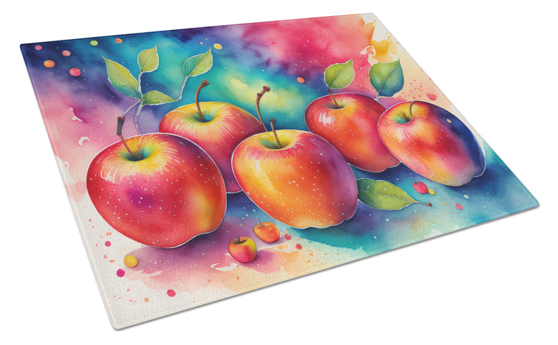 Colorful Apples Glass Cutting Boards – Durable, Decorative Kitchen Art Large
