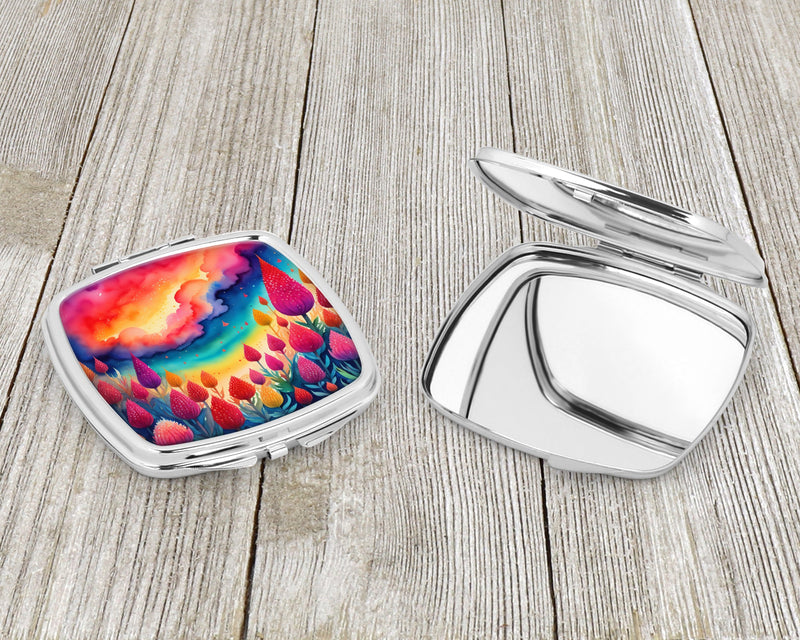Colorful Celosia Compact Mirror – Stylish Purse Mirror with Artistic Covers
