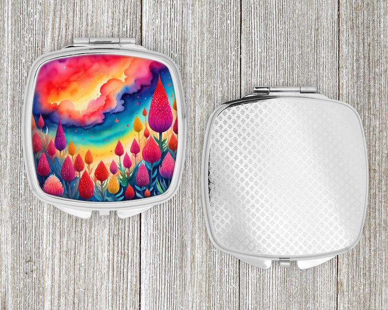Colorful Celosia Compact Mirror – Stylish Purse Mirror with Artistic Covers