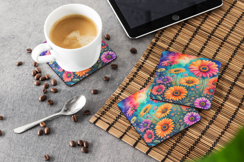 Colorful Gerbera Daisies Foam Coaster