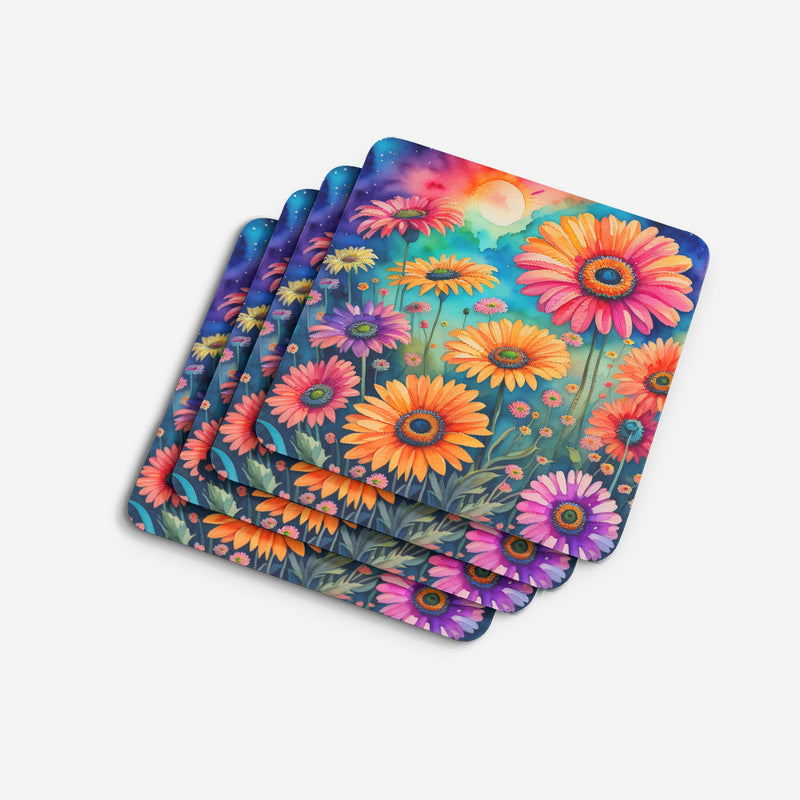 Colorful Gerbera Daisies Foam Coaster