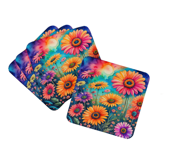 Colorful Gerbera Daisies Foam Coaster