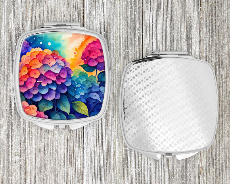 Colorful Hydrangeas Compact Mirror – Stylish Purse Mirror with Artistic Covers