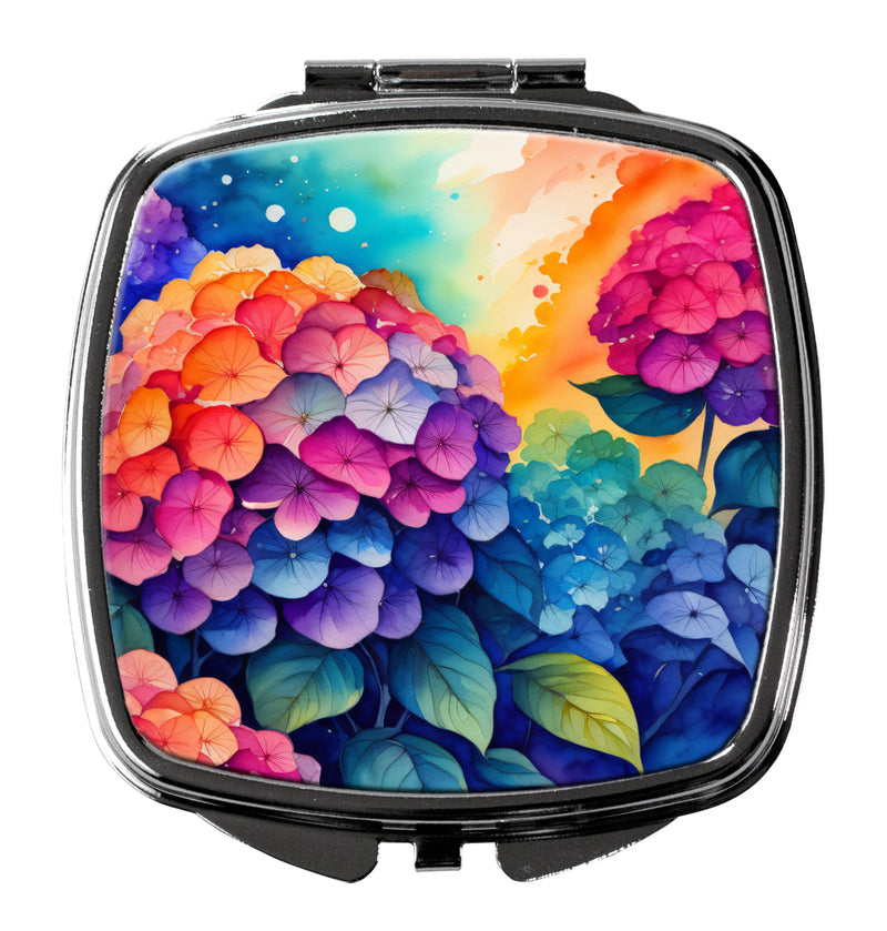 Colorful Hydrangeas Compact Mirror – Stylish Purse Mirror with Artistic Covers
