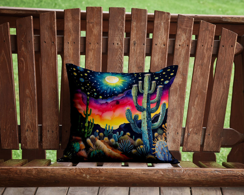 Colorful Queen of the Night Cactus Throw Pillow - 14x14 Decorative Pillow – Art for Your Home & Patio