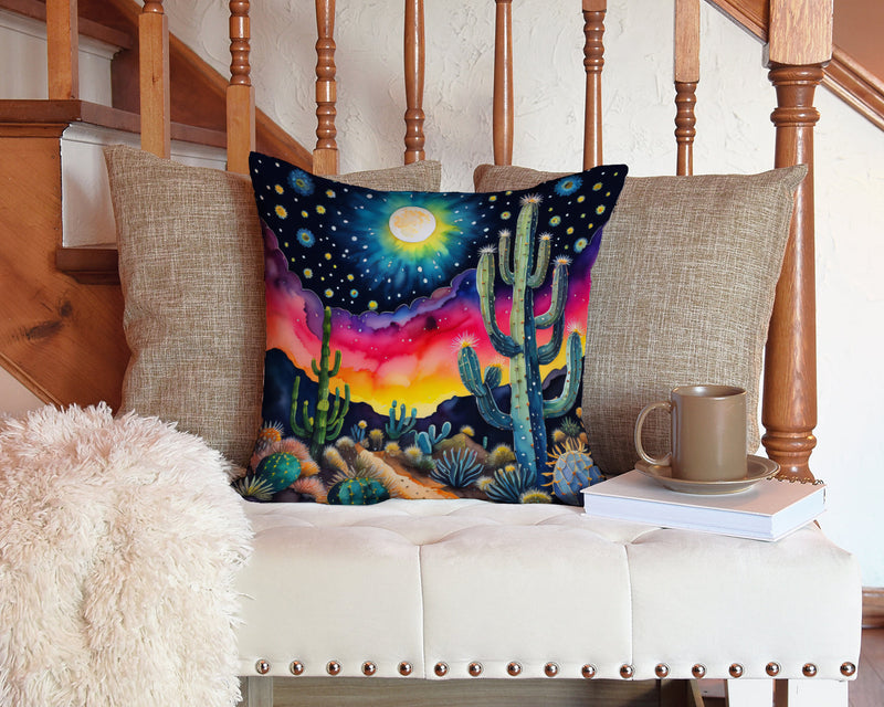 Colorful Queen of the Night Cactus Throw Pillow - 14x14 Decorative Pillow – Art for Your Home & Patio
