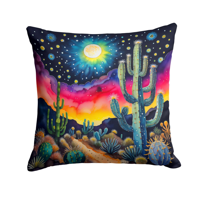 Colorful Queen of the Night Cactus Throw Pillow - 14x14 Decorative Pillow – Art for Your Home & Patio