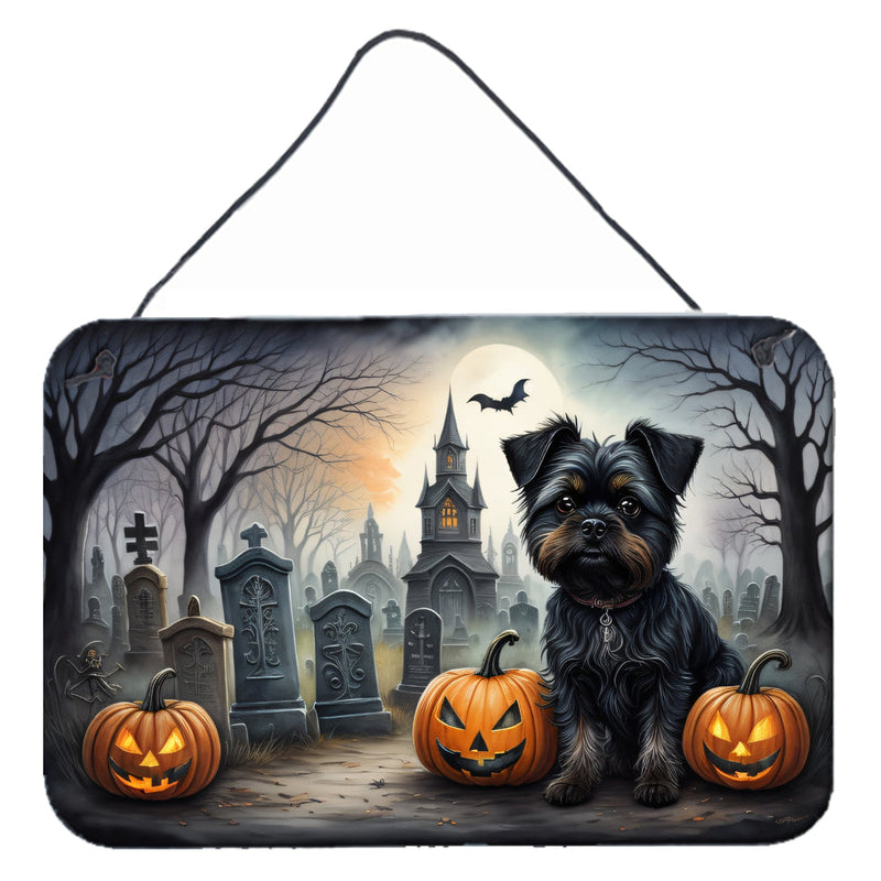 Affenpinscher Spooky Halloween Wall or Door Hanging Prints