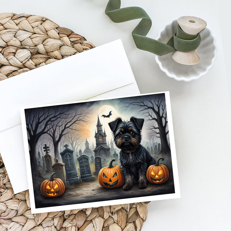 Affenpinscher Spooky Halloween Greeting Cards and Envelopes Pack of 8