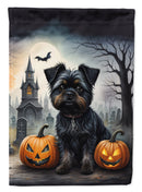 Affenpinscher Spooky Halloween Garden Flag – Dog in Cemetery Scene