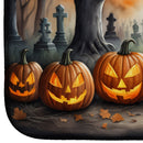 Affenpinscher Spooky Halloween Dish Drying Mat
