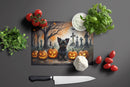 Affenpinscher Spooky Halloween Glass Cutting Boards – Durable, Decorative Kitchen Art Large