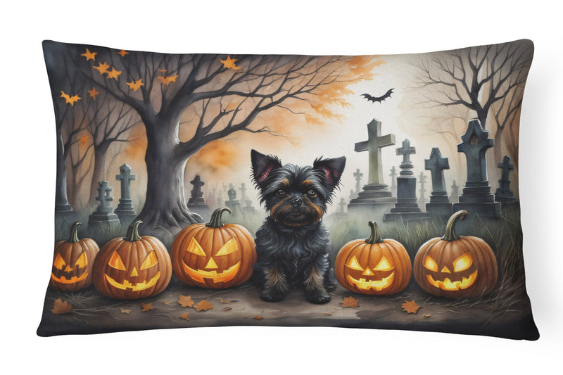 Affenpinscher Spooky Halloween Fabric Decorative Pillow