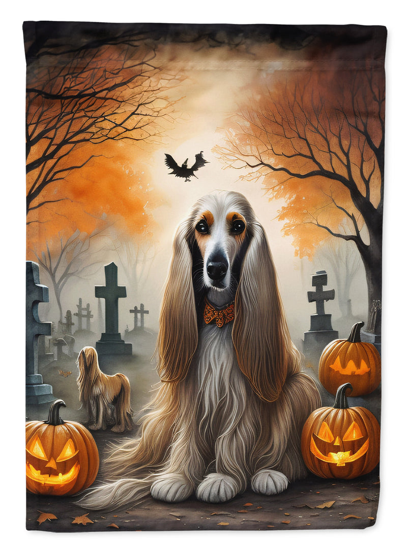 Afghan Hound Spooky Halloween House Flag