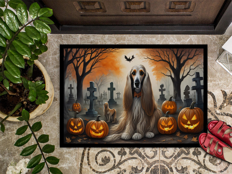 Afghan Hound Spooky Halloween Indoor or Outdoor Mat 24x36