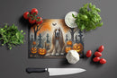 Afghan Hound Spooky Halloween Glass Cutting Boards – Durable, Decorative Kitchen Art Large