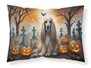 Afghan Hound Spooky Halloween Fabric Standard Pillowcase – Artistic Decorative Front, White Back