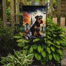 Airedale Terrier Spooky Halloween Garden Flag – Dog in Cemetery Scene