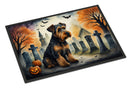Airedale Terrier Spooky Halloween Doormat -  18x27 Decorative Floor Mat – Indoor/Outdoor Rug