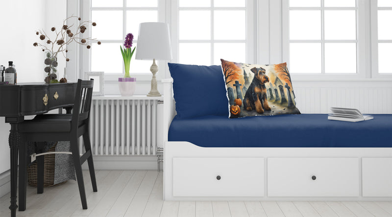 Airedale Terrier Spooky Halloween Fabric Standard Pillowcase