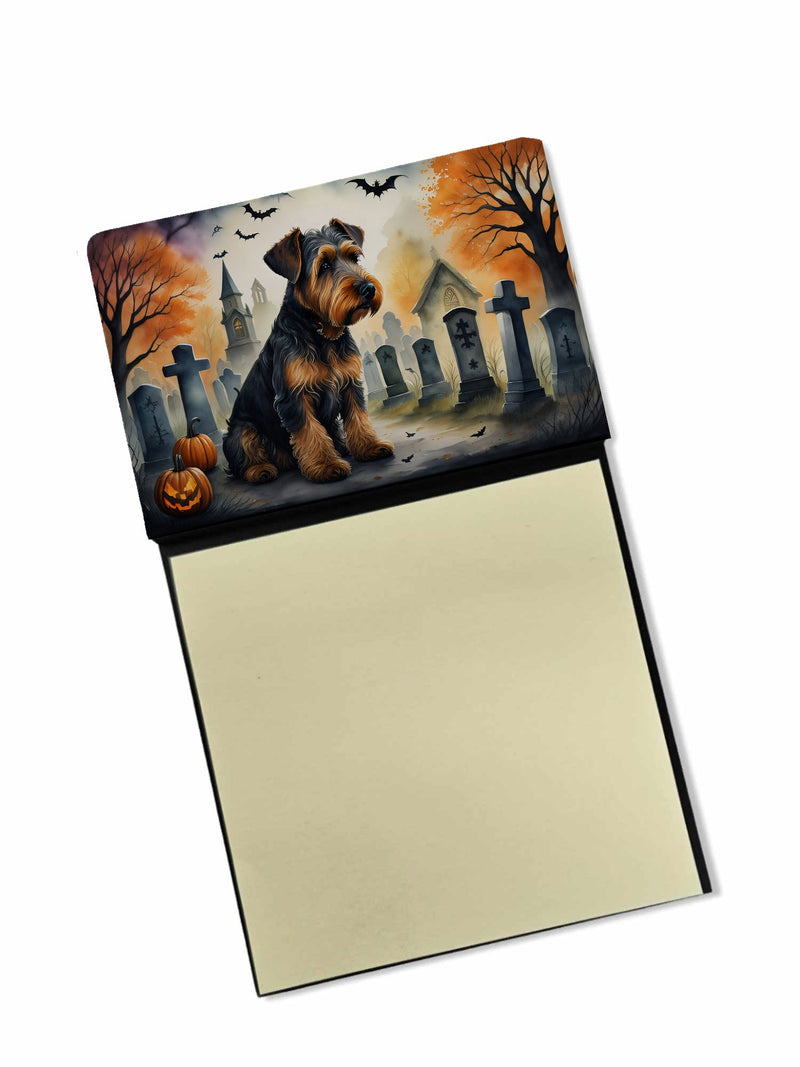 Airedale Terrier Spooky Halloween Sticky Note Holder