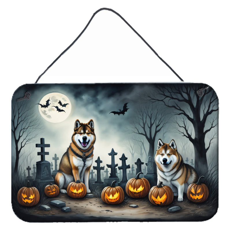 Akita Spooky Halloween Wall or Door Hanging Prints