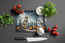 Akita Spooky Halloween Glass Cutting Boards – Durable, Decorative Kitchen Art Large