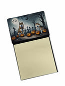 Akita Spooky Halloween Sticky Note Holder- Refiilable Desk Accessory Note Pad