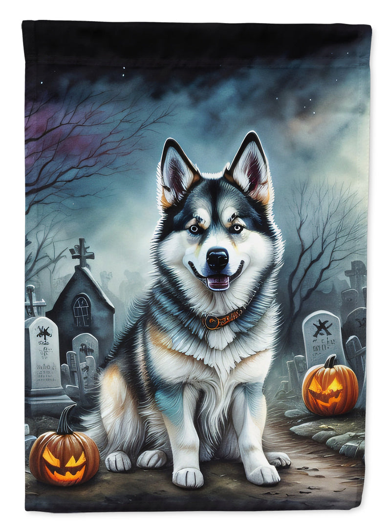 Alaskan Malamute Spooky Halloween House Flag