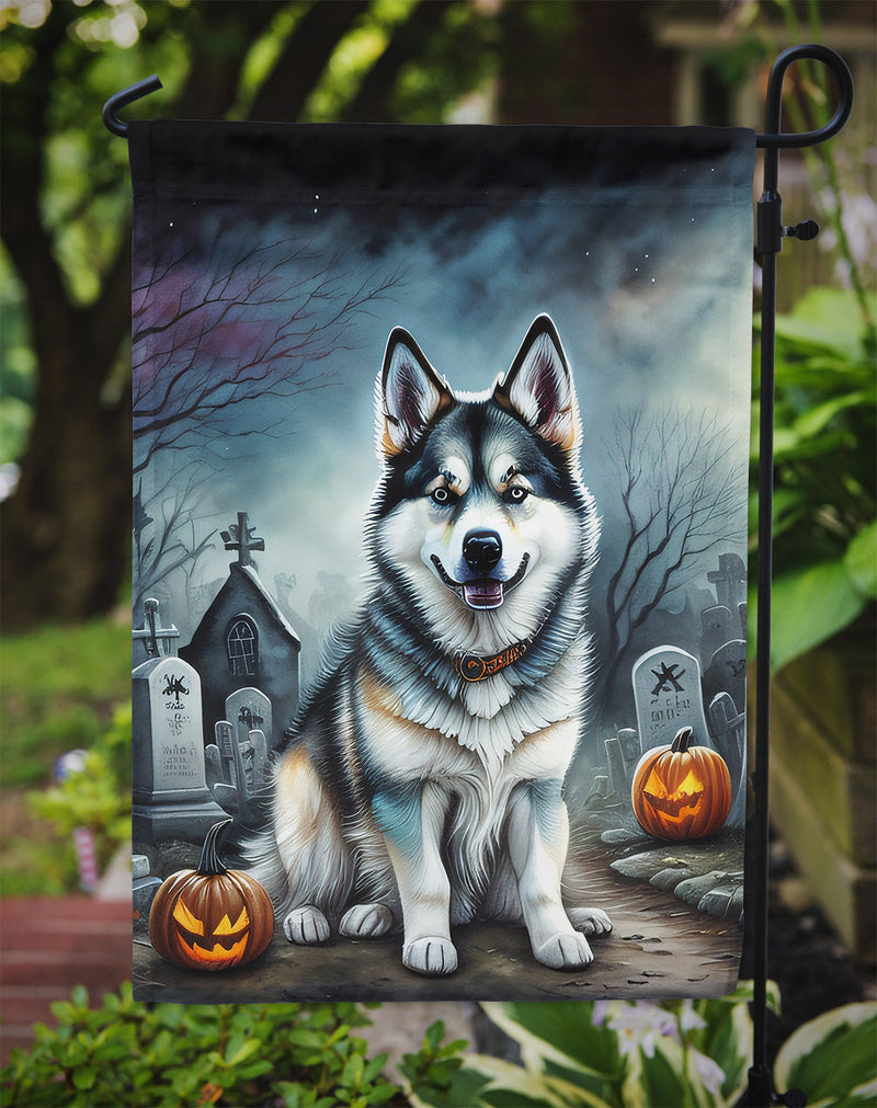 Alaskan Malamute Spooky Halloween Garden Flag