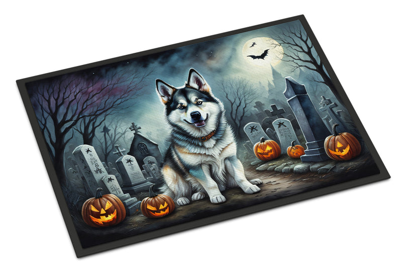 Alaskan Malamute Spooky Halloween Indoor or Outdoor Mat 24x36