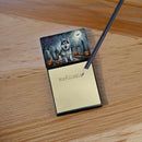 Alaskan Malamute Spooky Halloween Sticky Note Holder- Refiilable Desk Accessory Note Pad