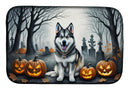 Alaskan Malamute Spooky Halloween Dish Drying Mat