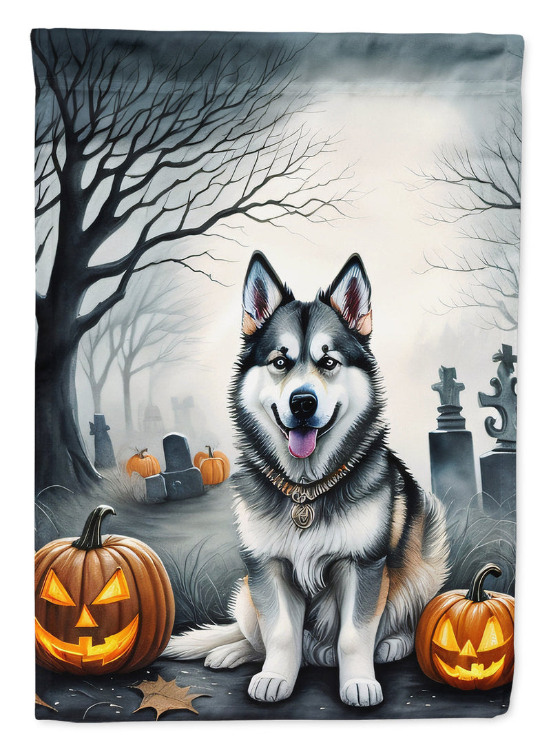 Alaskan Malamute Spooky Halloween Garden Flag