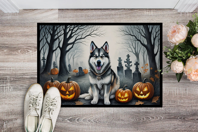 Alaskan Malamute Spooky Halloween Indoor or Outdoor Mat 24x36