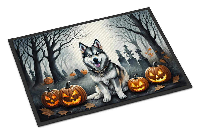 Alaskan Malamute Spooky Halloween Indoor or Outdoor Mat 24x36