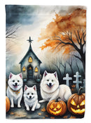 American Eskimo Spooky Halloween House Flag