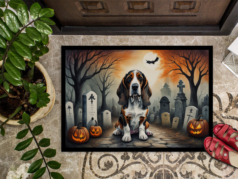 Basset Hound Spooky Halloween Indoor or Outdoor Mat 24x36