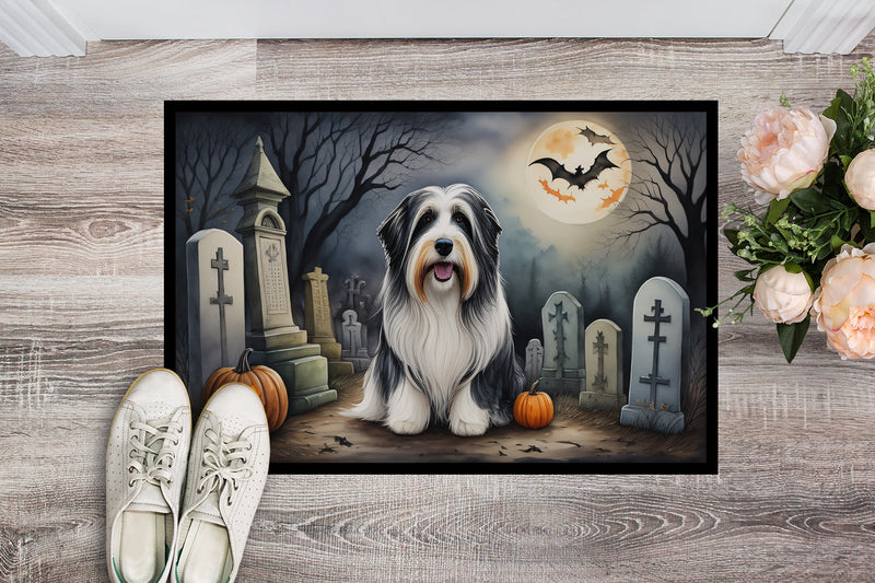 Bearded Collie Spooky Halloween Indoor or Outdoor Mat 24x36