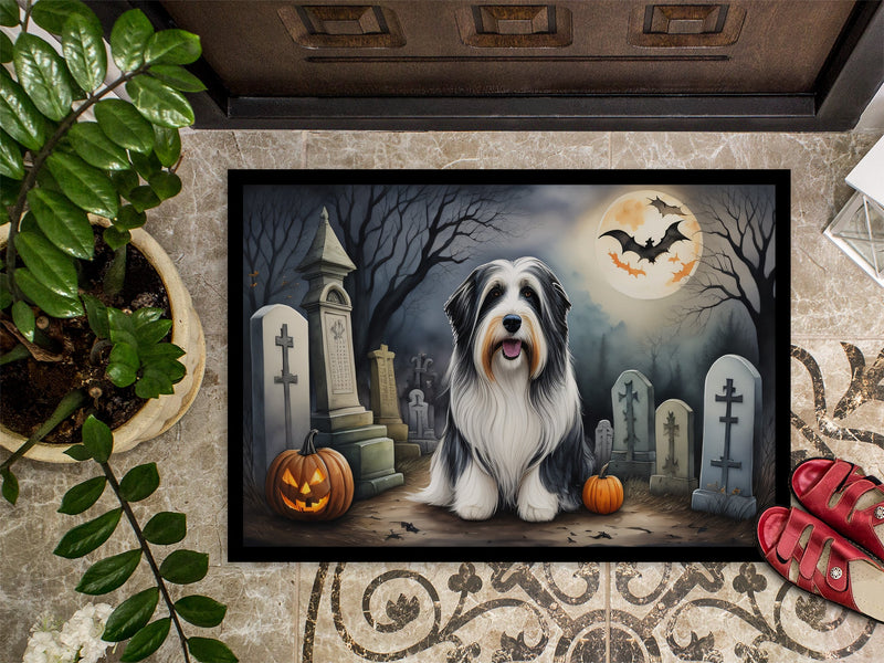 Bearded Collie Spooky Halloween Indoor or Outdoor Mat 24x36