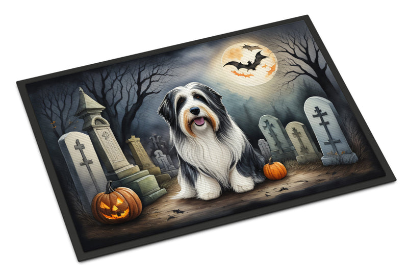 Bearded Collie Spooky Halloween Indoor or Outdoor Mat 24x36